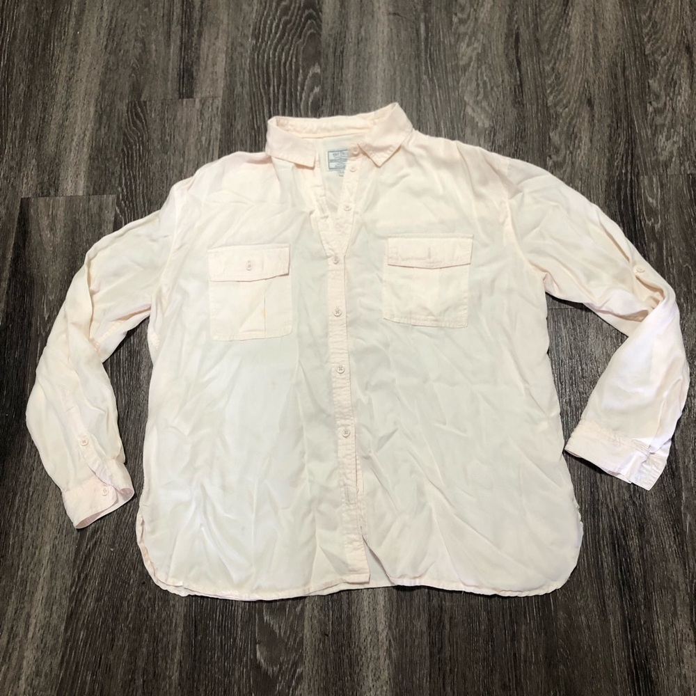 FatFace Peach Pink Button Front Utility Blouse - Size 8